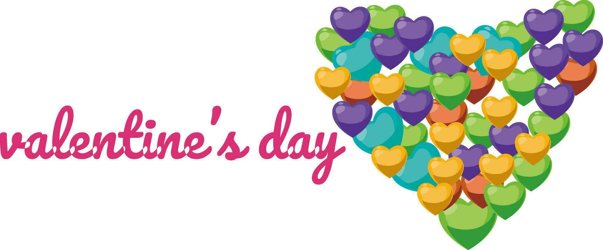 Valentines Day Background Design with Heart Stickers Scattered vector