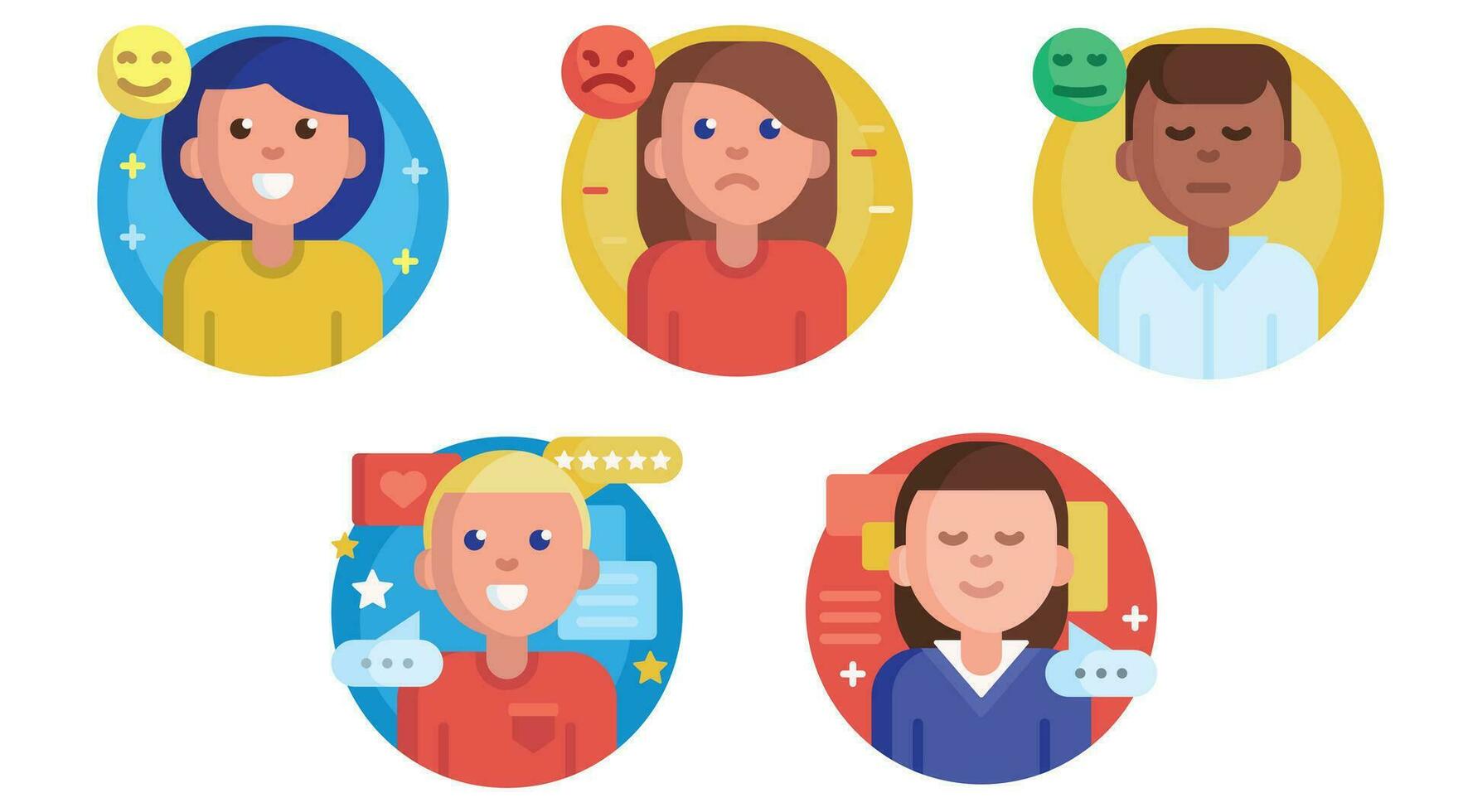 Customer feedback and review on products and services vector icon set