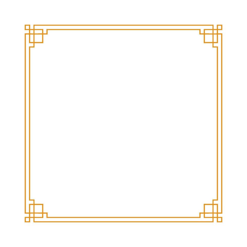 Square Chinese frame border. vector illustration element. Chinese new year traditional decor design