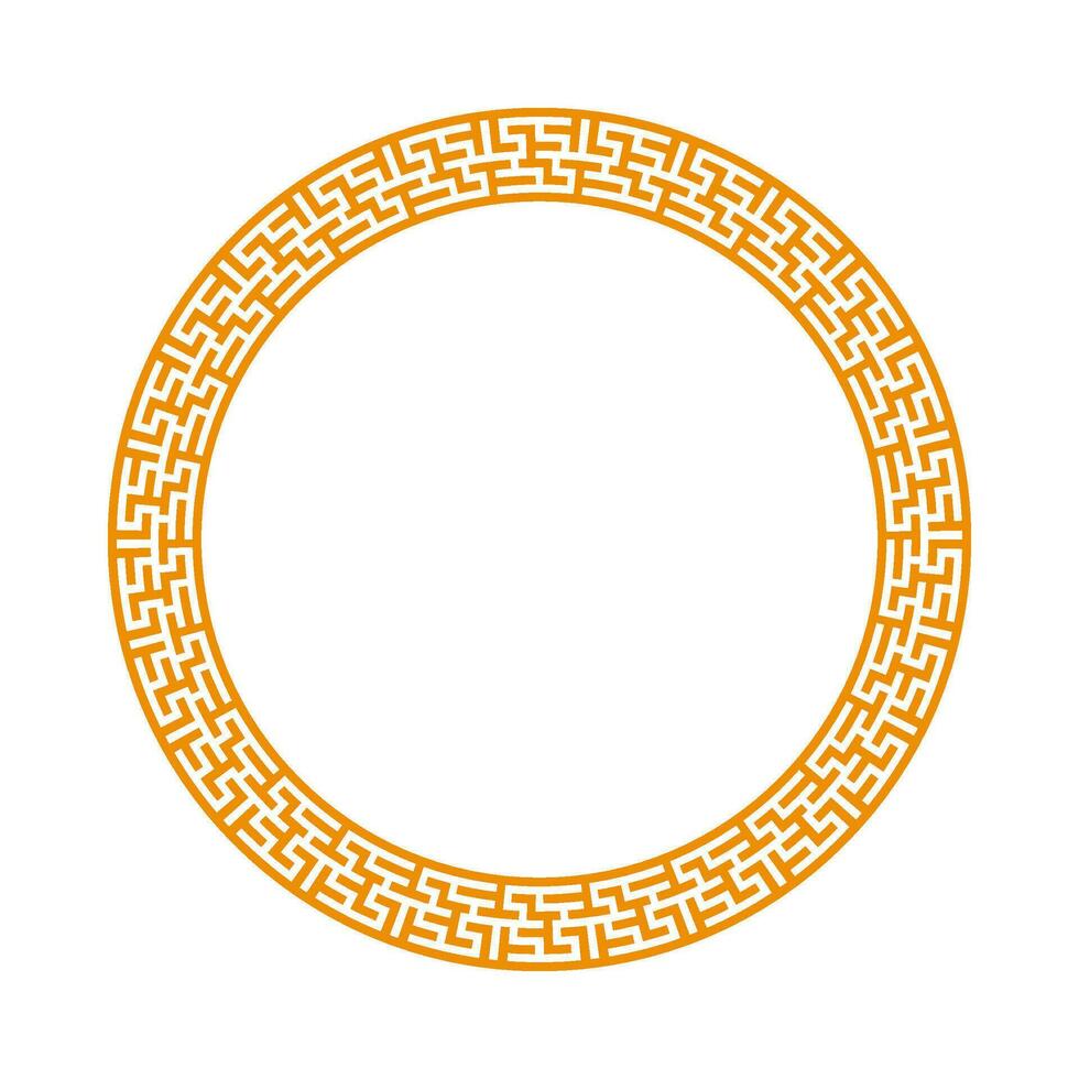 Chinese circle frame border. vector illustration element. Chinese new year traditional decor design