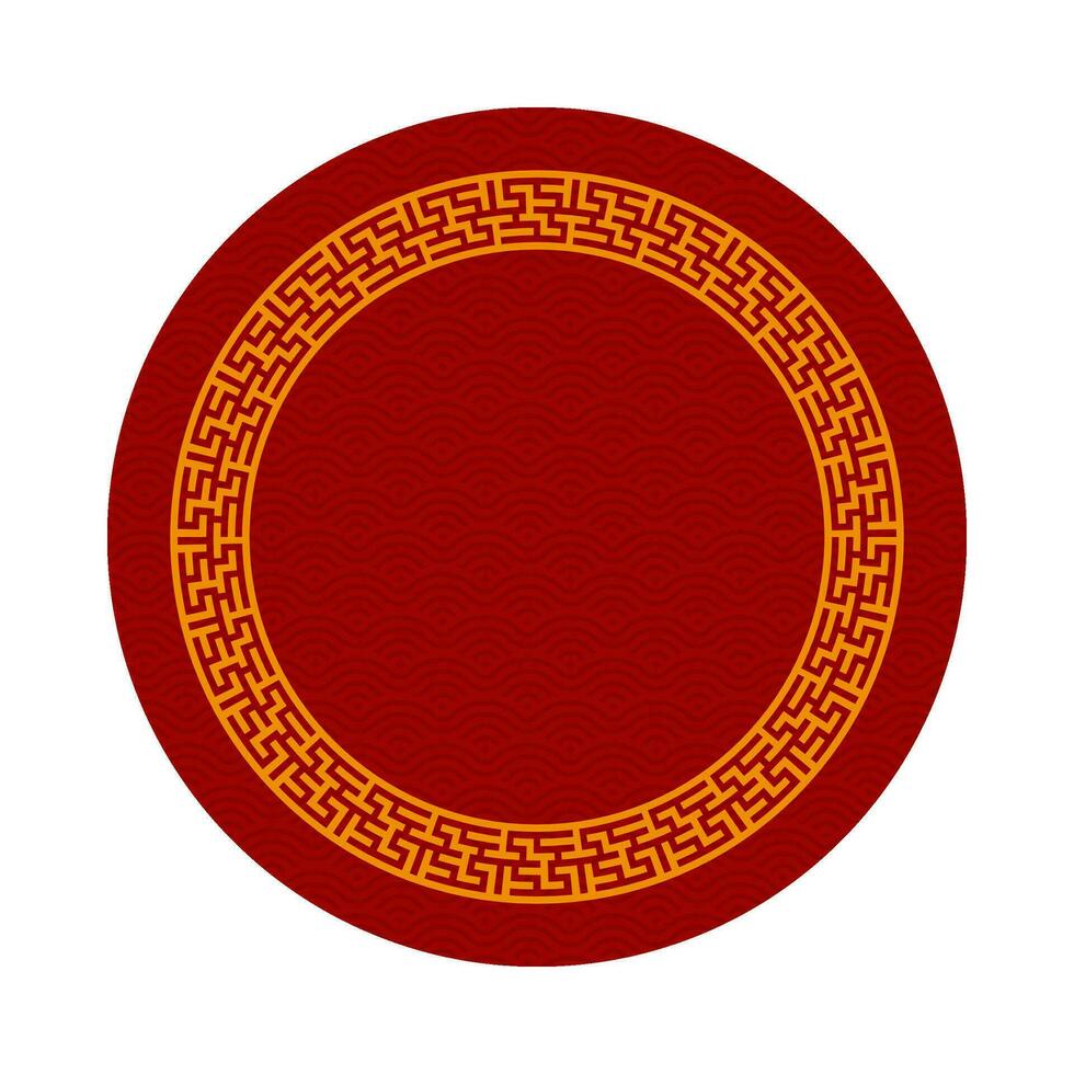 Chinese circle frame border. vector illustration element. Chinese new year traditional decor design