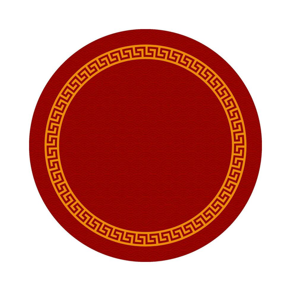 Chinese circle frame border. vector illustration element. Chinese new year traditional decor design