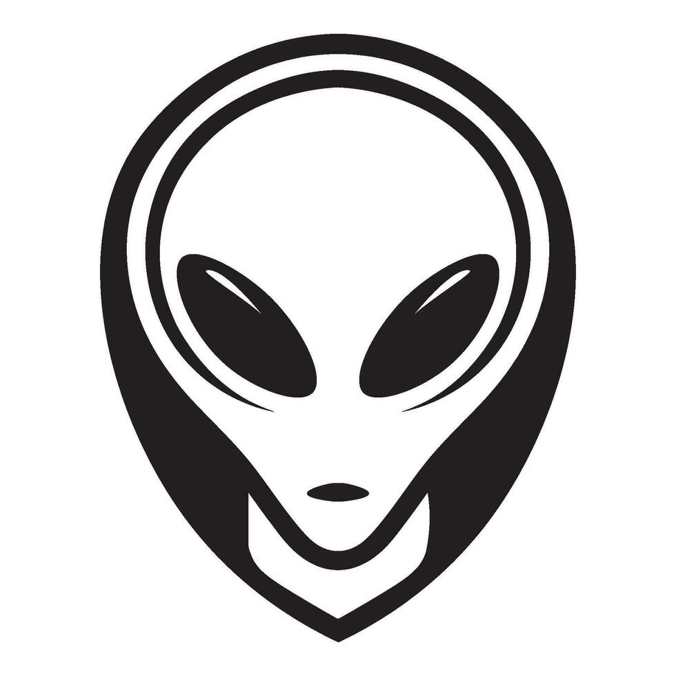 AI generated alien iconic logo vector illustration.