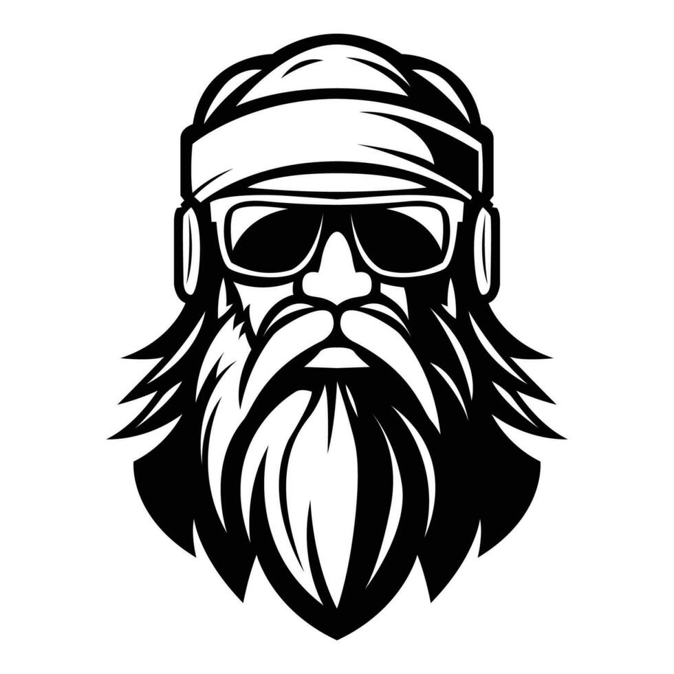 barbarian wearing sunglasses iconic logo vector illustration