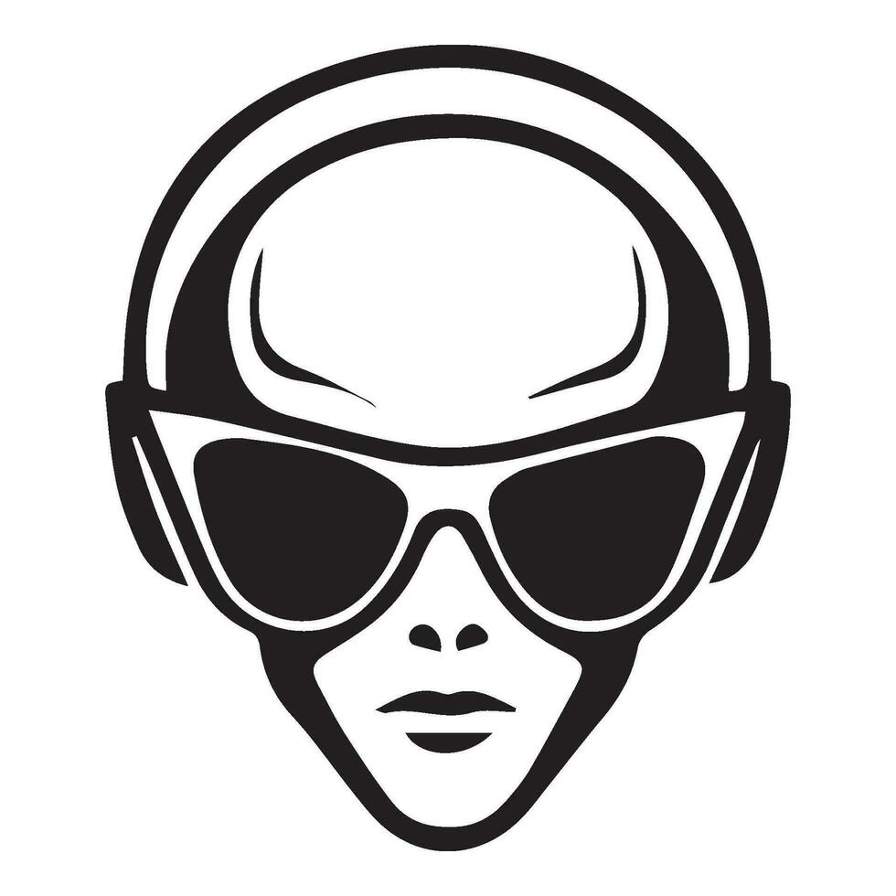 ai generado extraterrestre vistiendo Gafas de sol icónico logo vector ilustración.