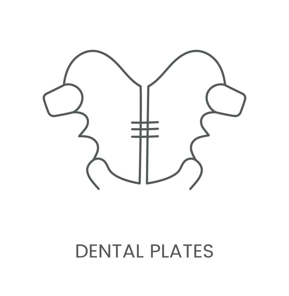 Linear icon dental plates. Vector illustration for dental clinic