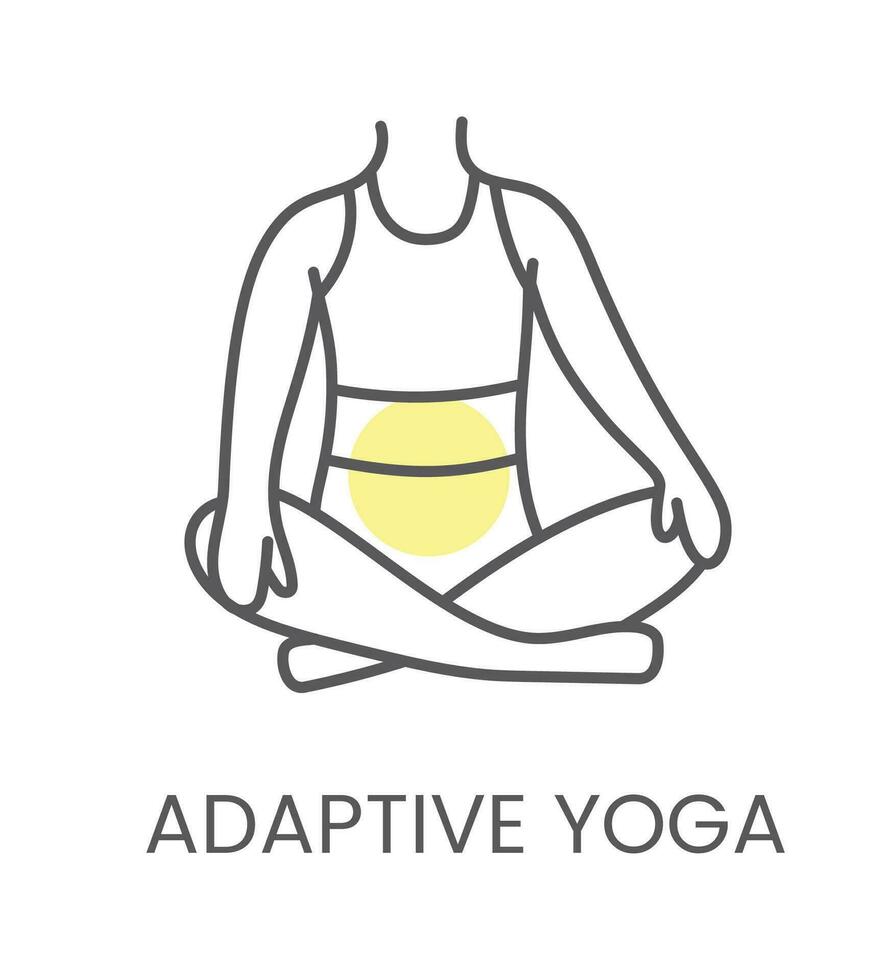 Vector icon adaptive yoga, for physiotherapy and rehabilitation. Linear illustration