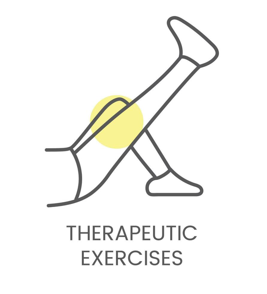 Vector icon therapeutic exercises, for physiotherapy and rehabilitation. Linear illustration