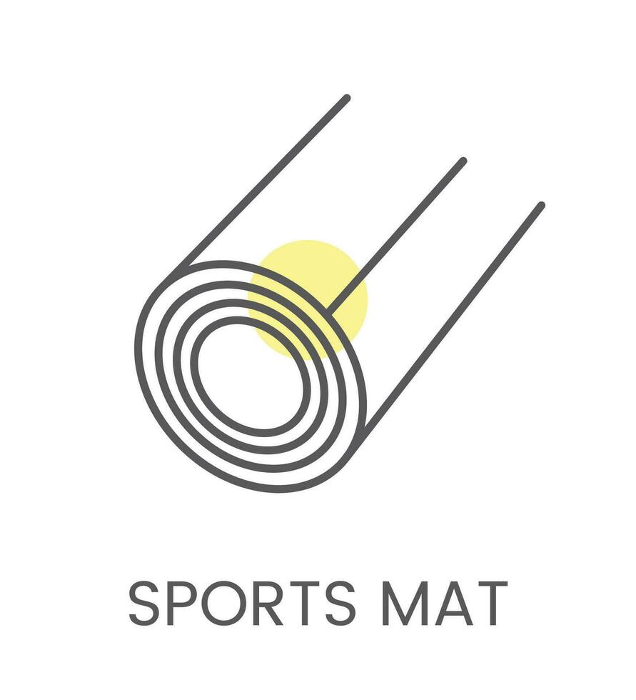 Vector icon sports mat, for physiotherapy and rehabilitation. Linear illustration