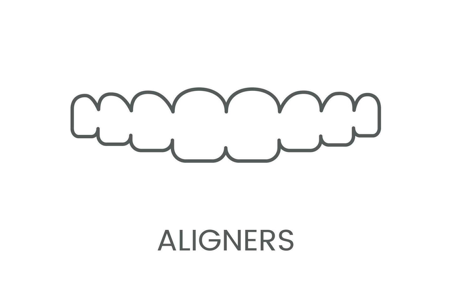 lineal icono alineadores. vector ilustración para dental clínica