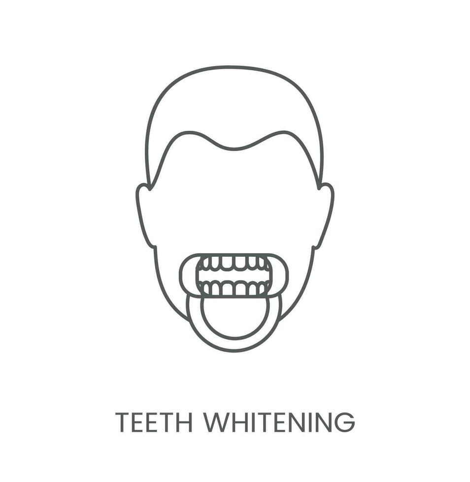 Linear icon teeth whitening. Vector illustration for dental clinic