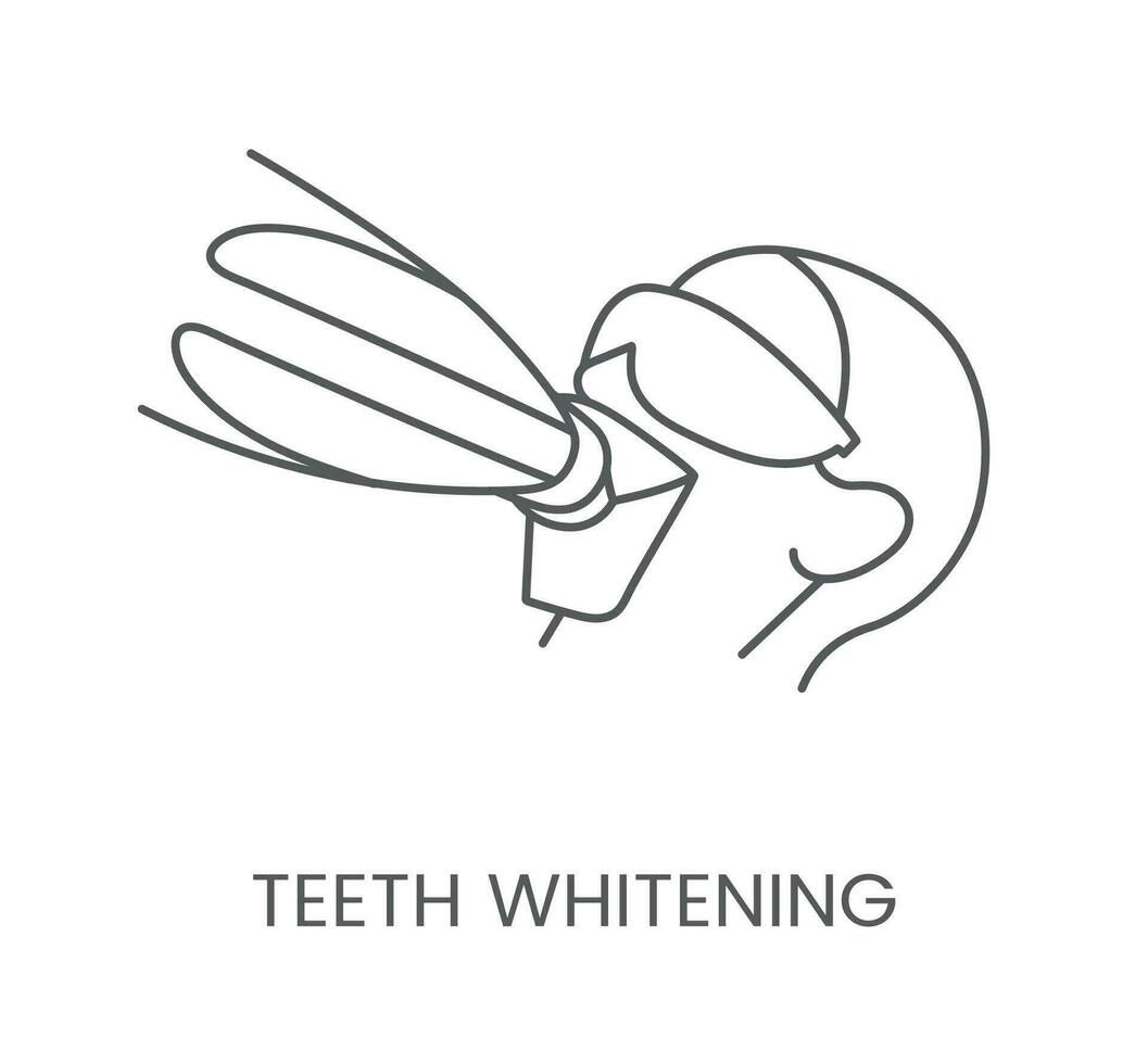 Linear icon teeth whitening. Vector illustration for dental clinic