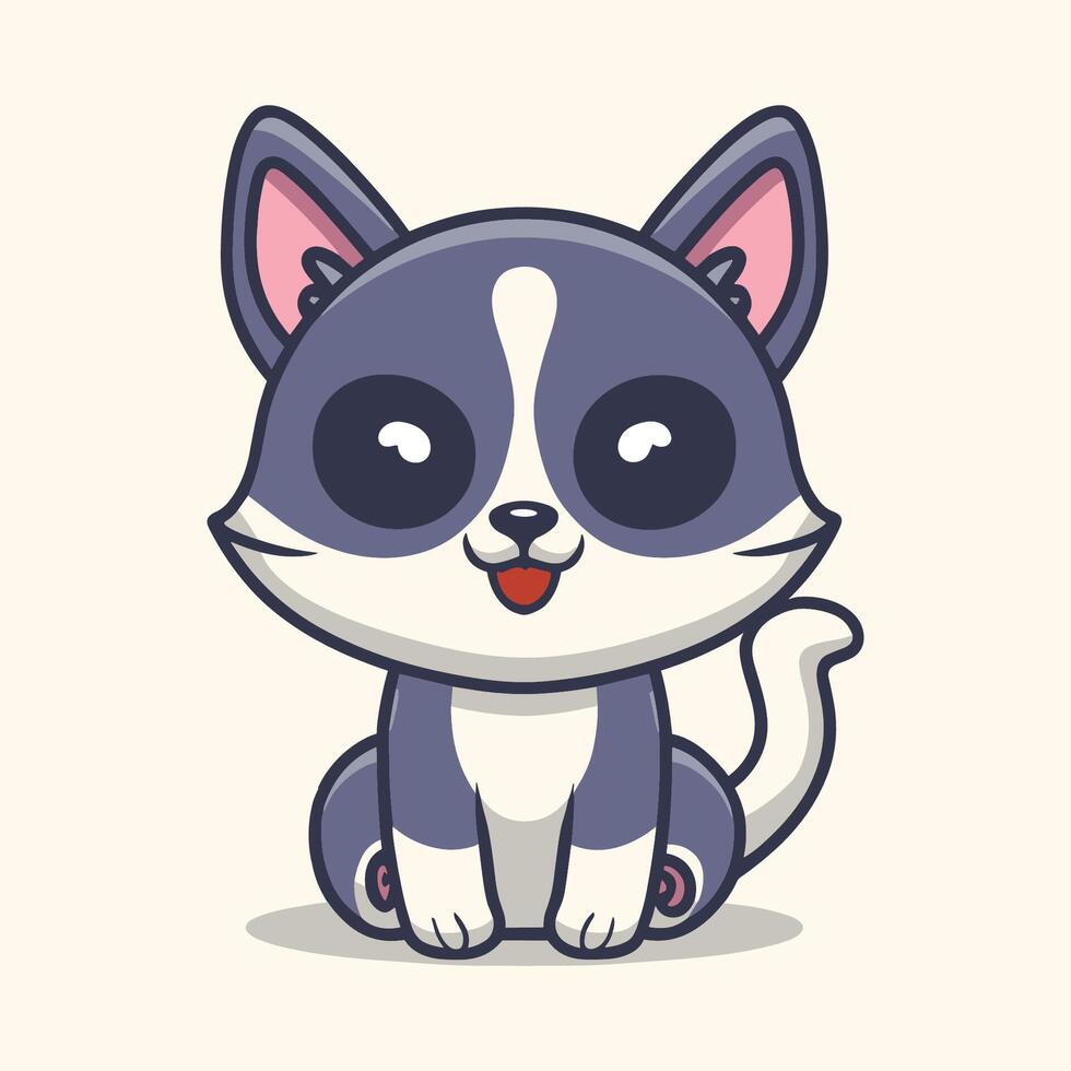 ai generado linda gato plano vector ilustración, gato vector personaje diseño