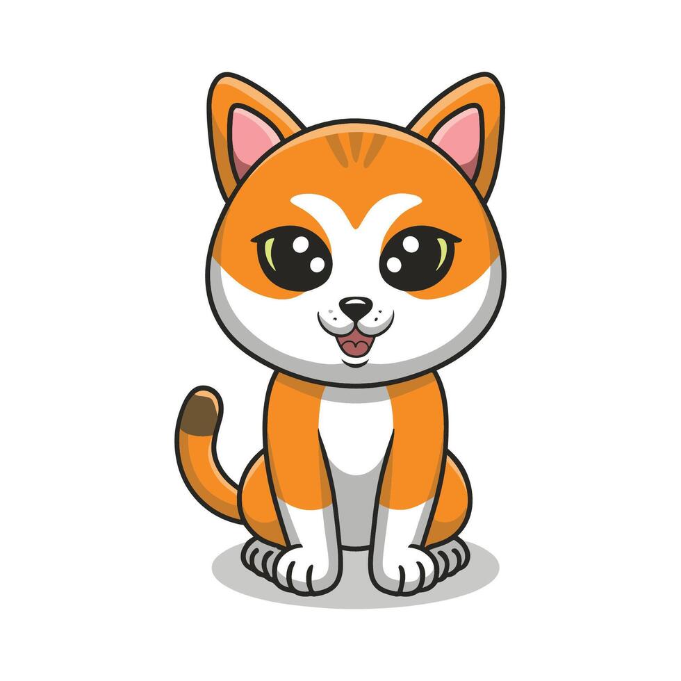 ai generado linda gato plano vector ilustración, gato vector personaje diseño