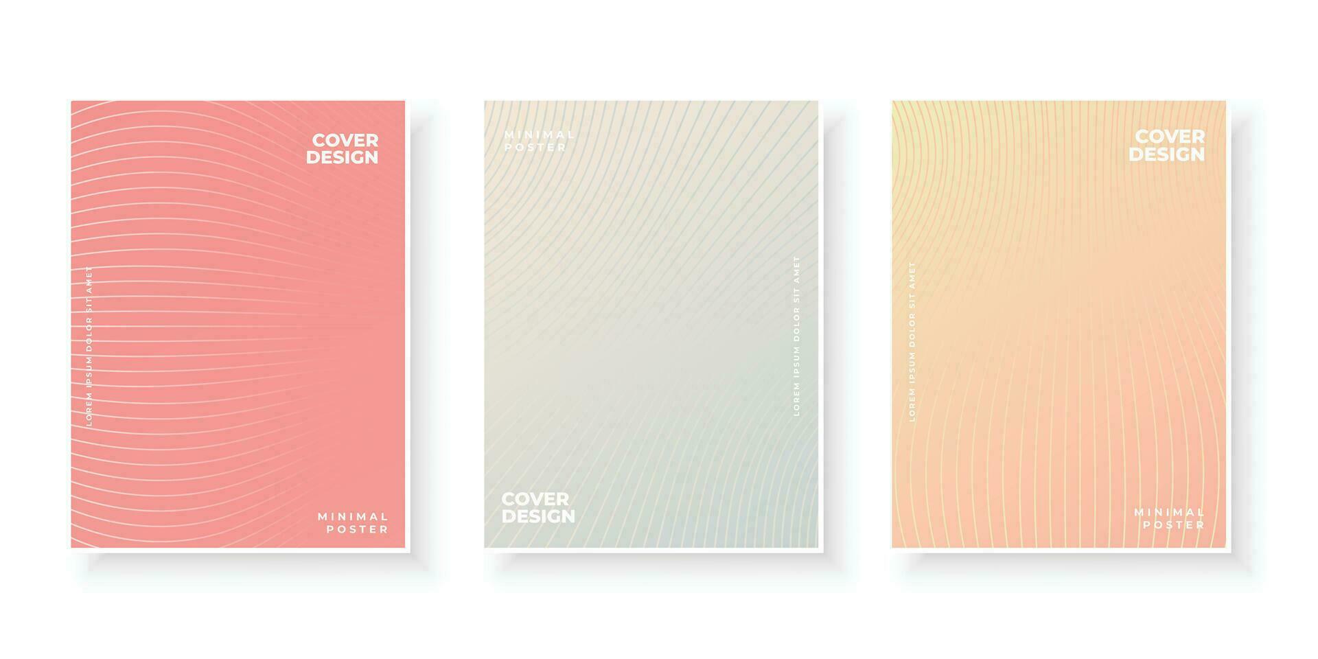 Colorful gradient covers pack with line pattern design set vector