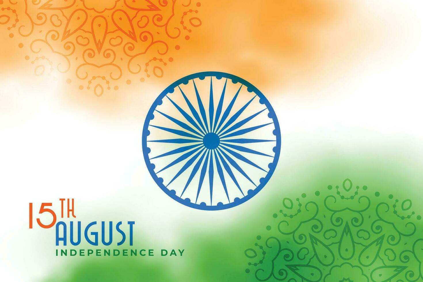 India independencia día acuarela bandera diseño vector
