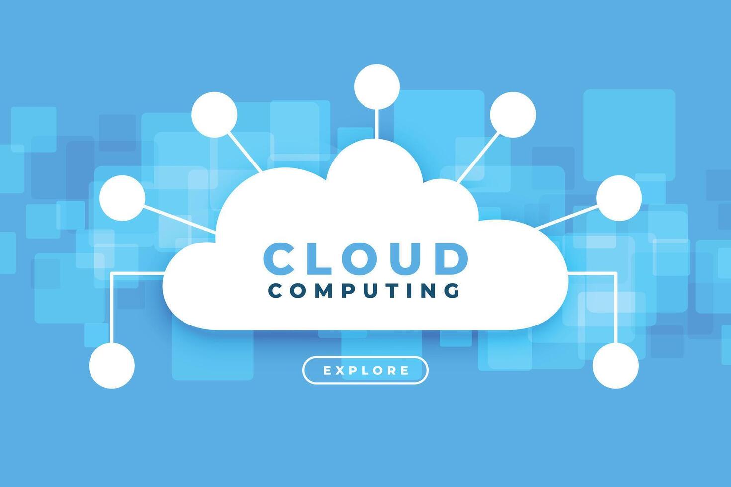 cloud computing background with network points vector