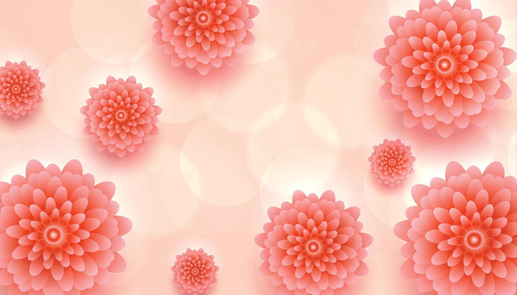 realistic pink flower beautiful background vector