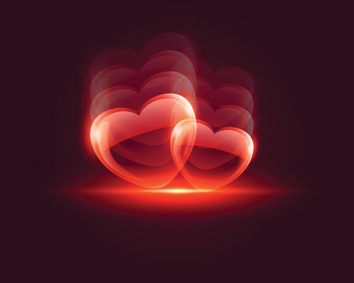 shiny glossy heart valentines day background vector