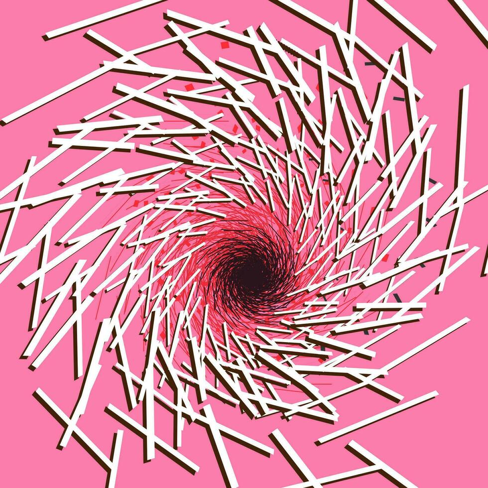 Illustration like a cyclone viewed from above. Black hole. vector
