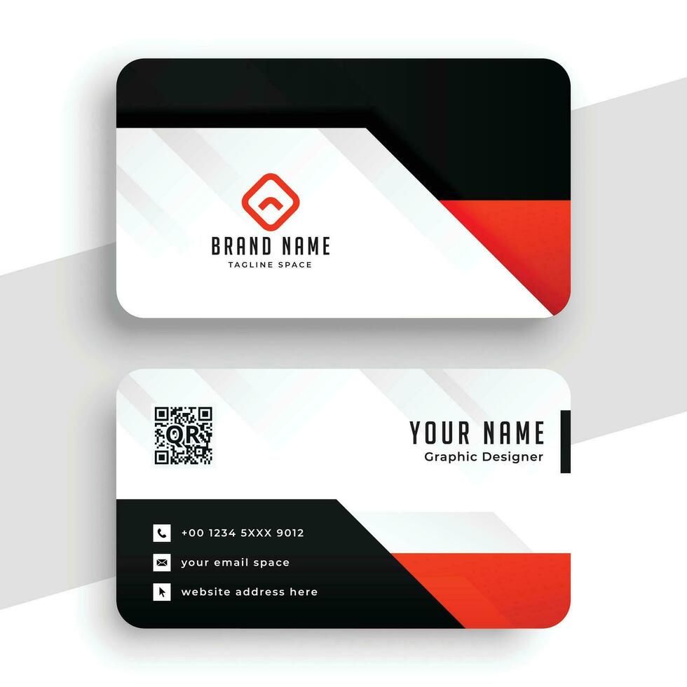modern red professional business card design vector
