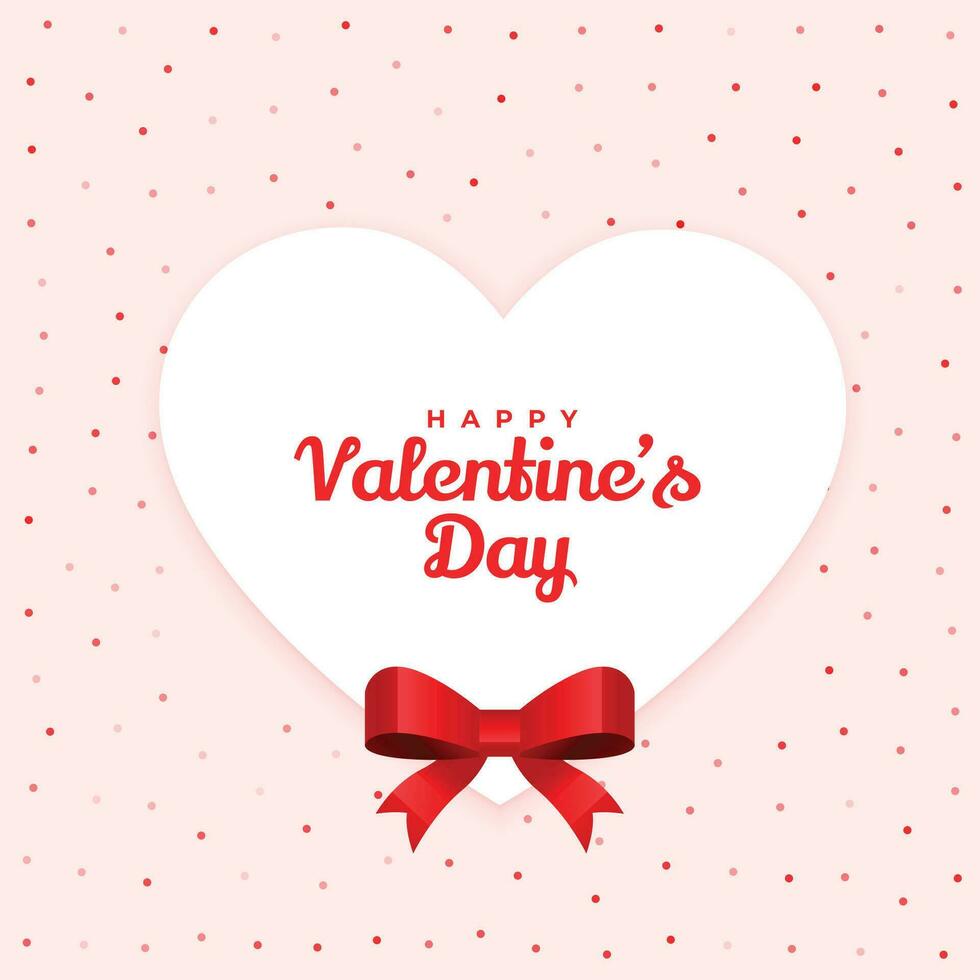 happy valentines day lovely card design with ribbon vector