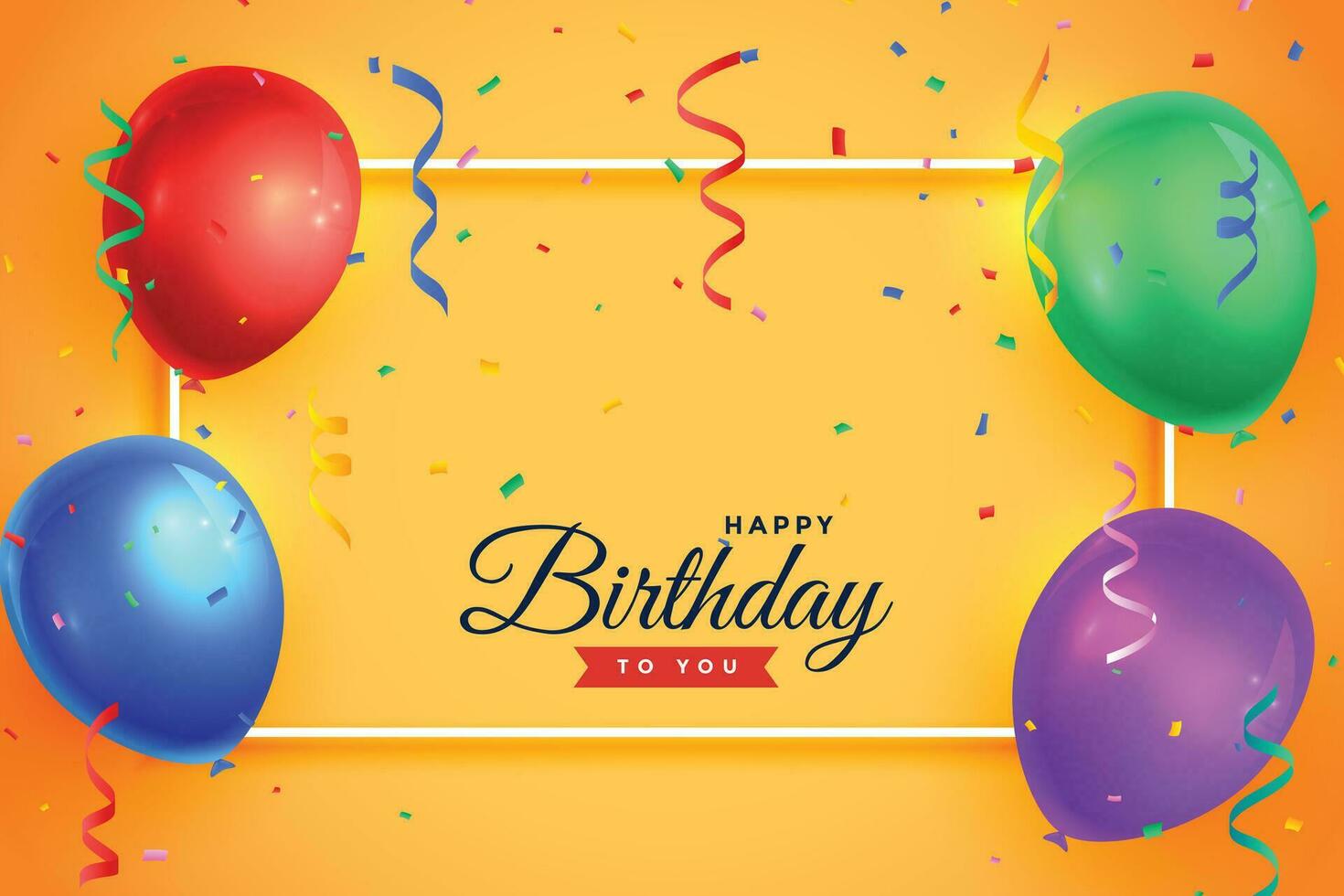 happy birthday background with balloons and confetti vector