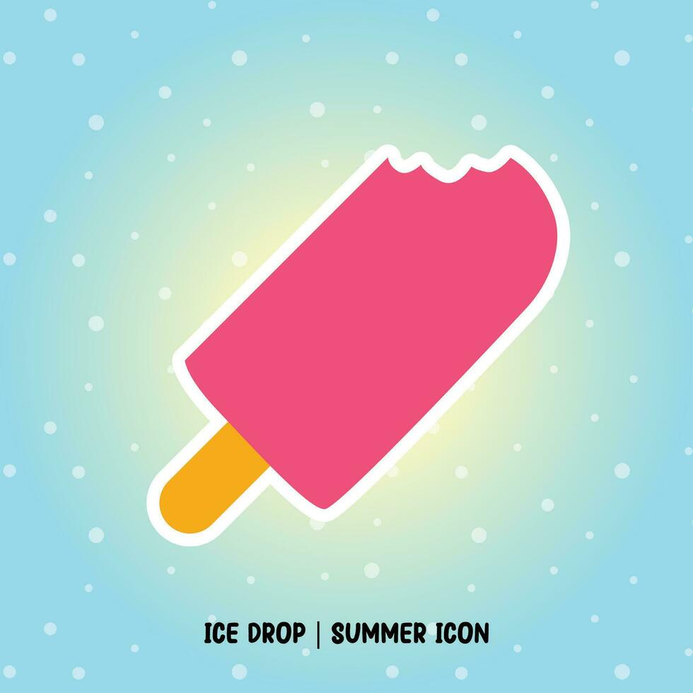 ice drop summer icon miami color style vector