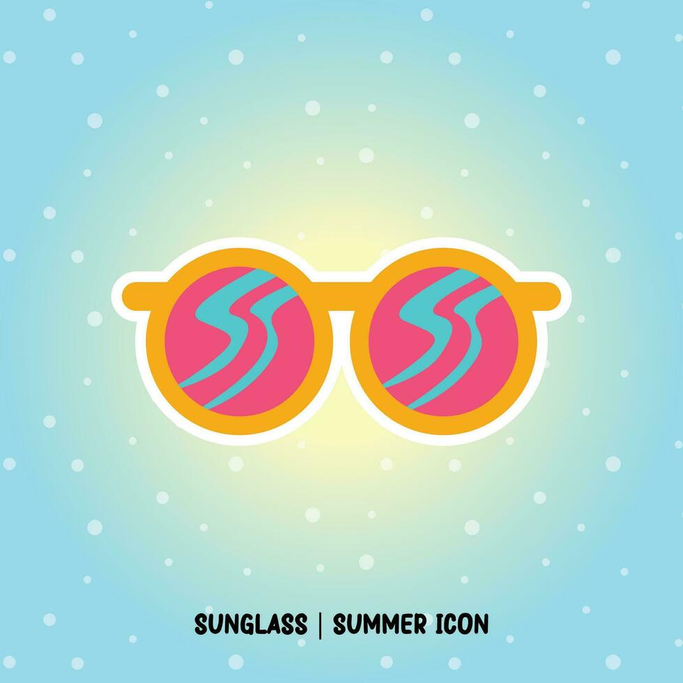 sunglass summer icon miami color style vector
