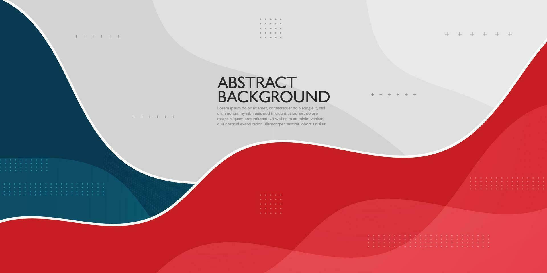 Colorful red and blue wave geometric business banner on white background design. Creative banner design with wave shape and lines for template. Simple horizontal banner. Eps10 vector