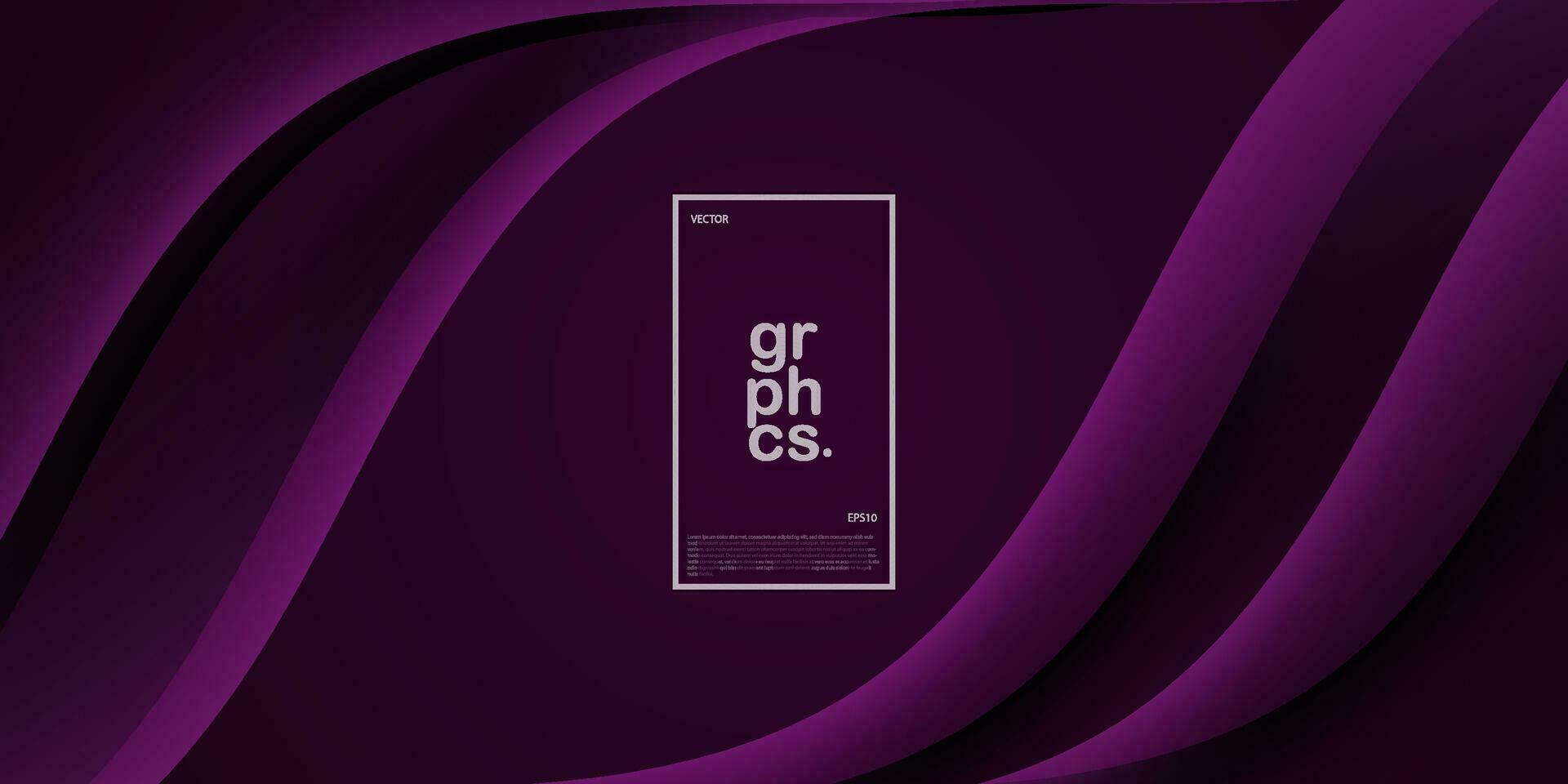 Premium wavy emboss abstract background with gradient dark purple color on background. Eps10 vector