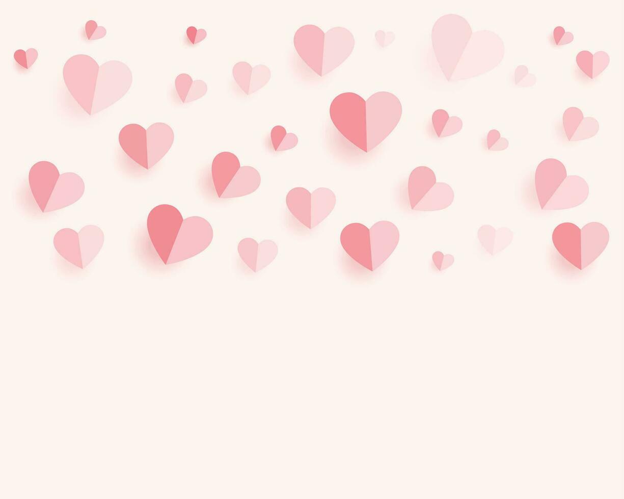 soft paper hearts pattern background with text space vector