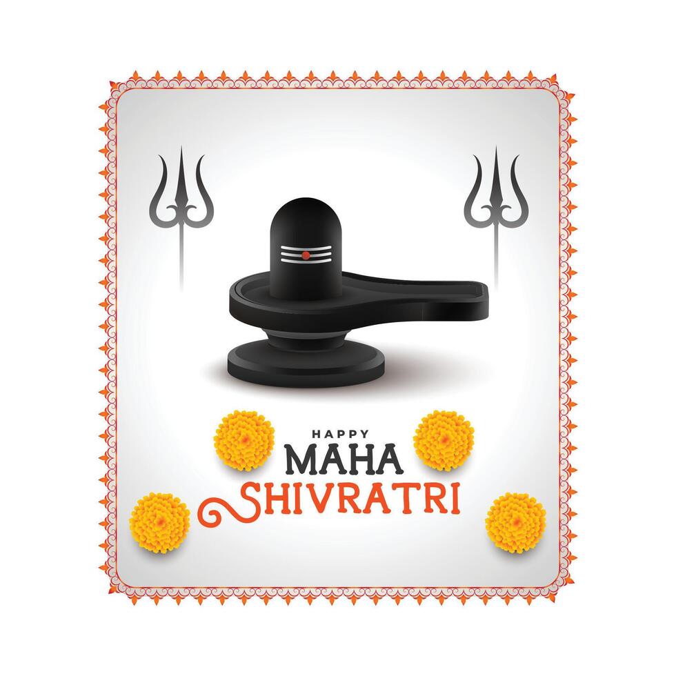 maha shivratri saludo con temblando diseño vector