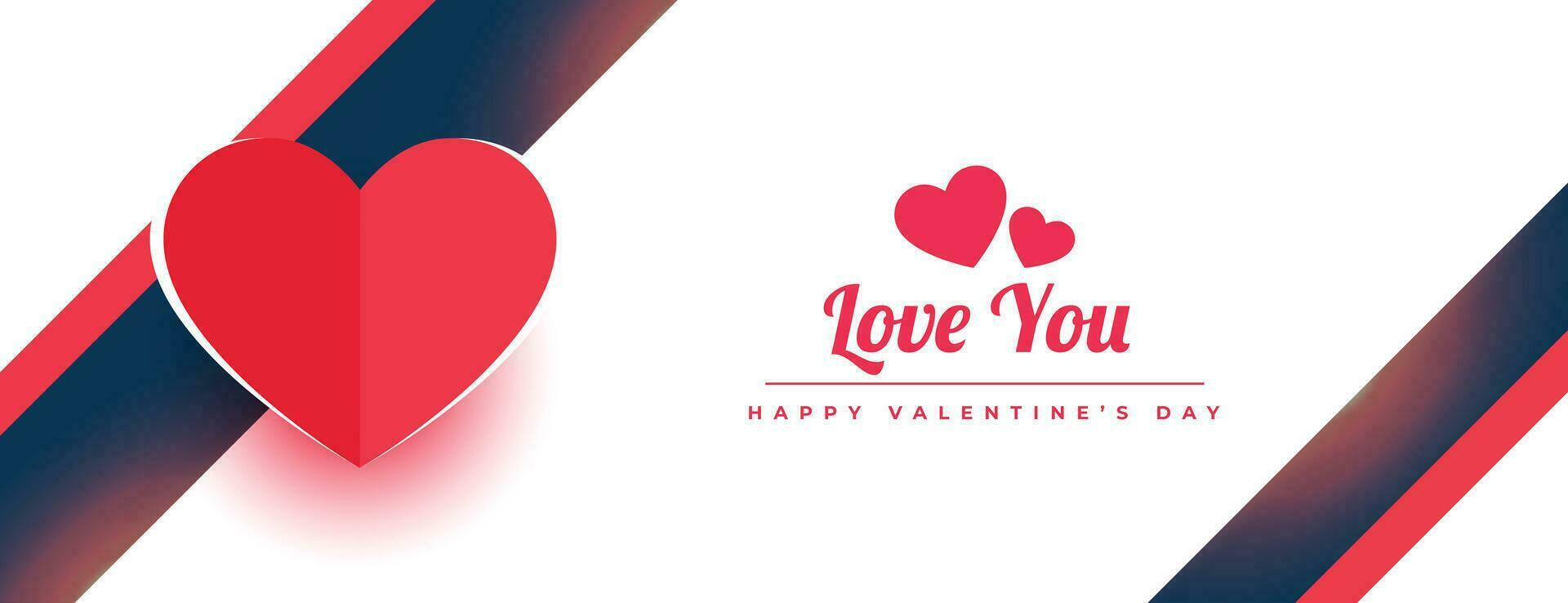 happy valentines day beautiful celebration banner design vector
