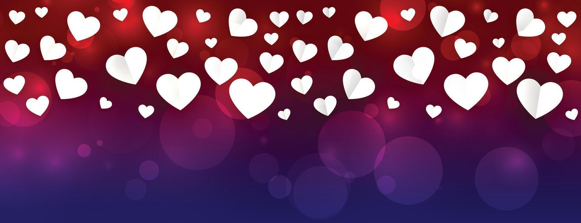 beautiful valentines day banner with hearts pattern vector