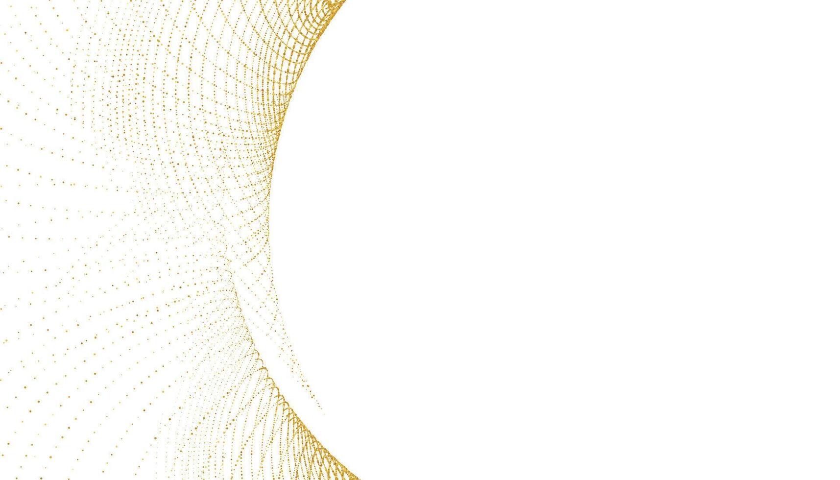 elegant white background with golden glitter curve shape vector