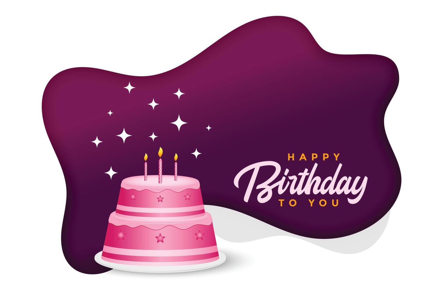 happy birthday cake celebration background design vector