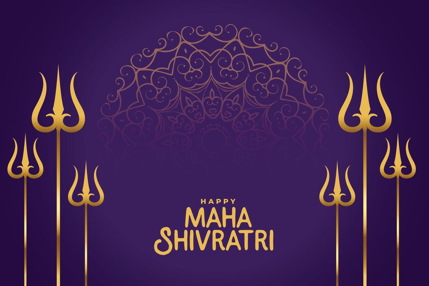 hindu traditional maha shivratri festival golden greeting vector