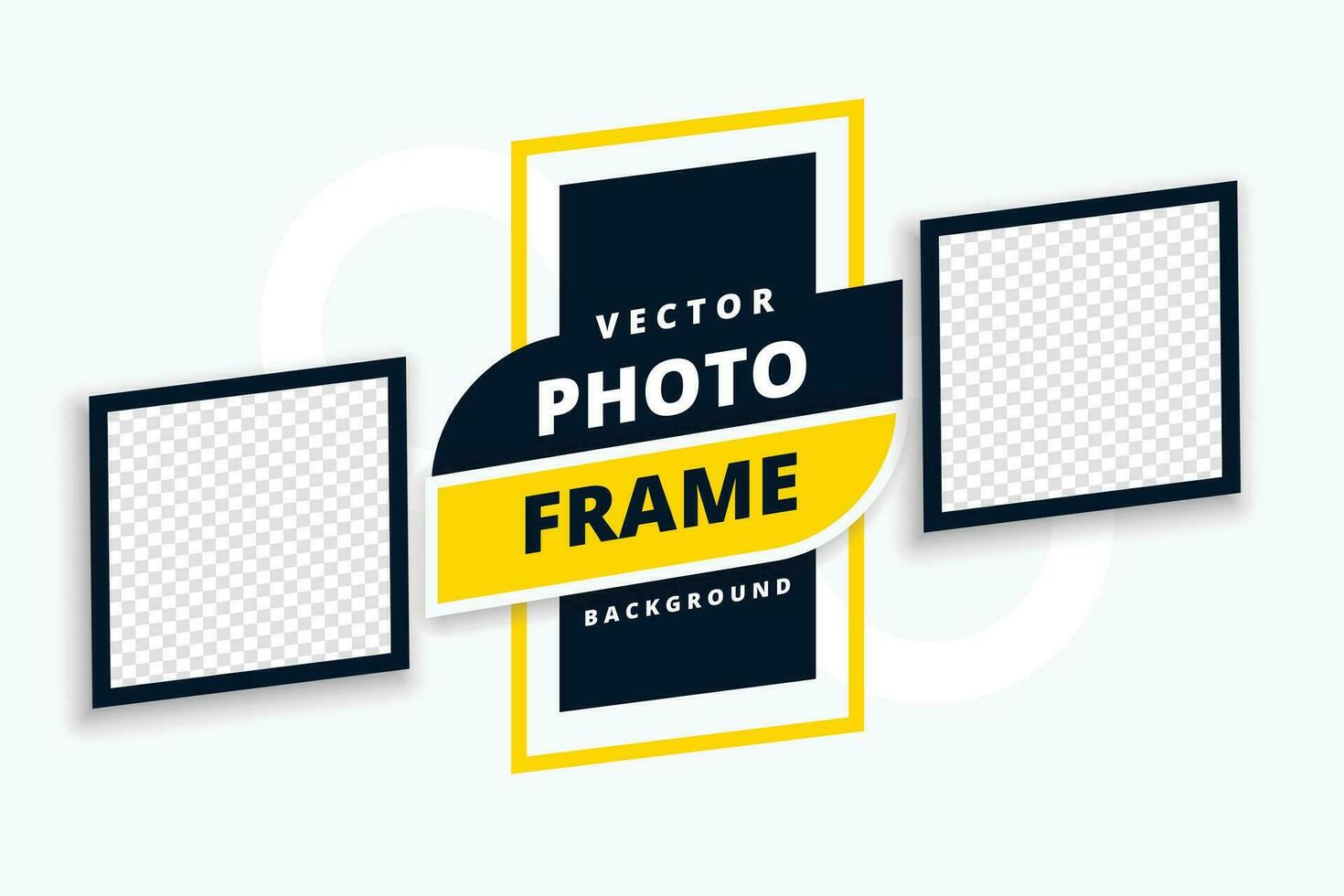 template design with two photo frames vector