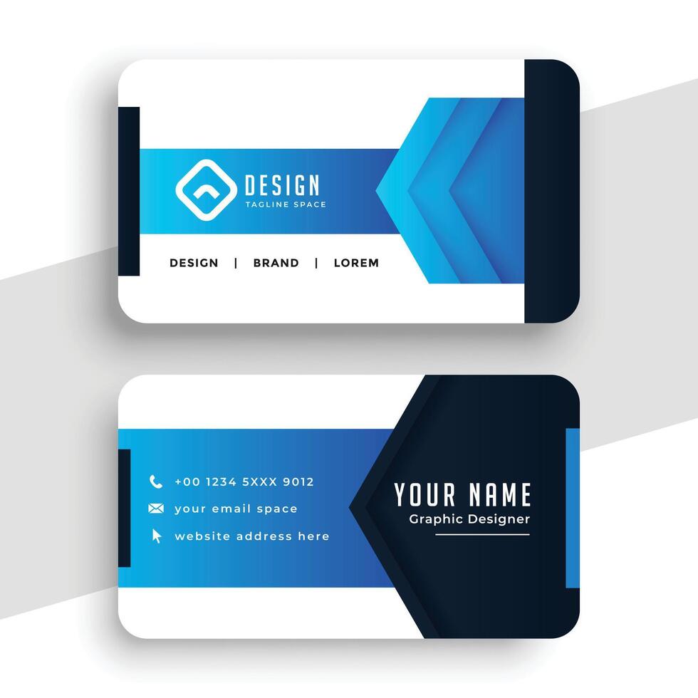 stylish blue geometric business card design vector