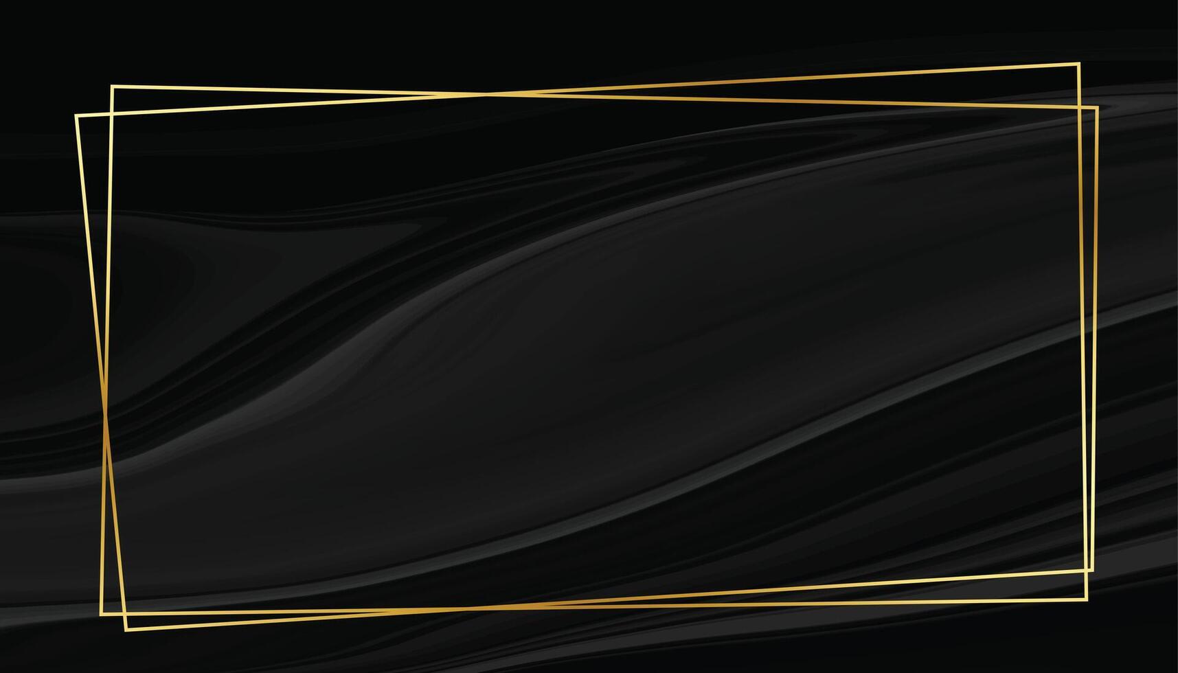 fondo de estilo mármol negro con marco dorado vector