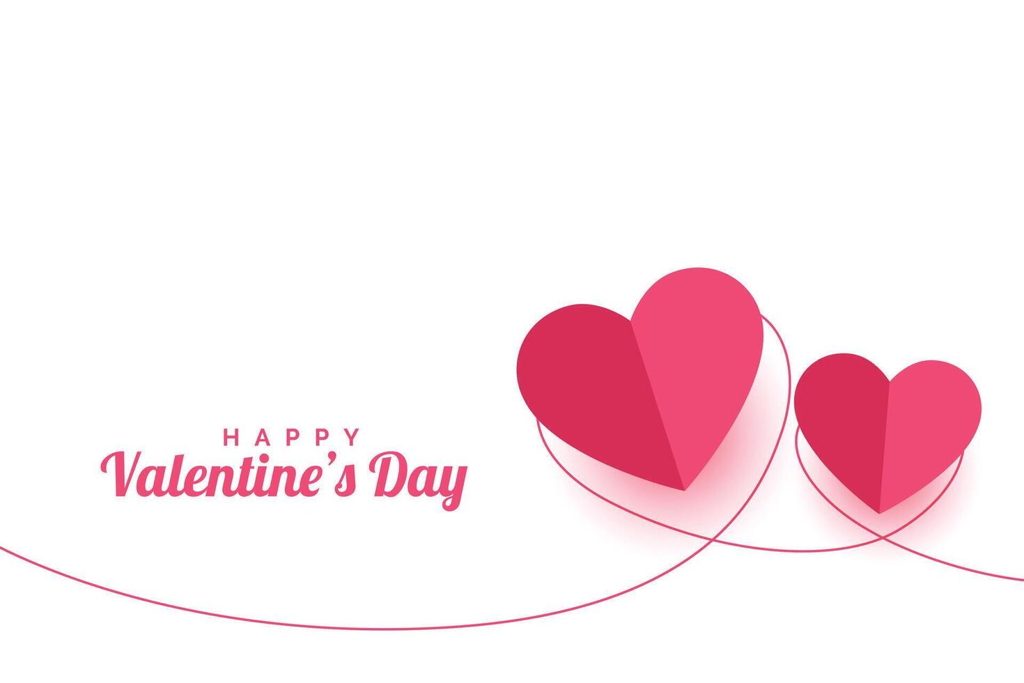 valentines day paper style greeting card design vector