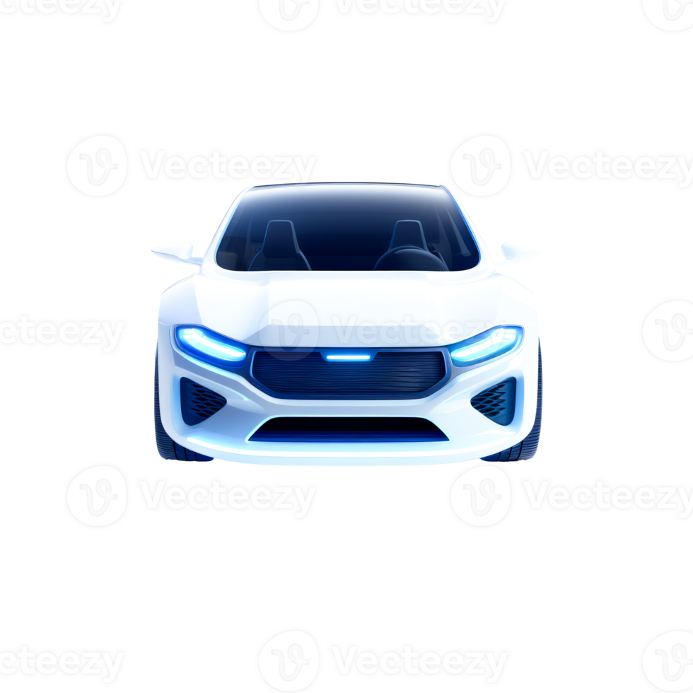 ai généré lisse blanc des sports voiture avec une moderne conception, isolé sur une transparent png arrière-plan, parfait pour numérique compositions.