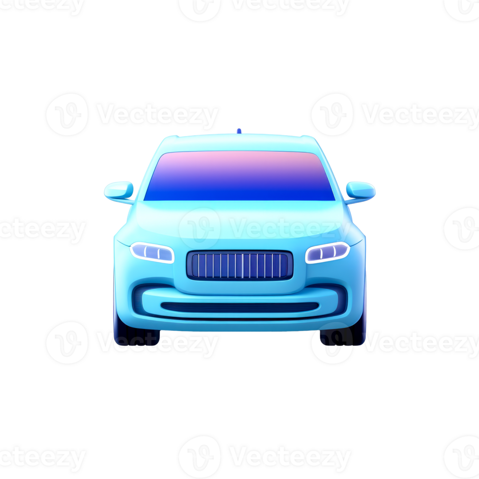 AI generated Sleek modern car illustration with gradient colors, transparent PNG background, ideal for digital design assets.