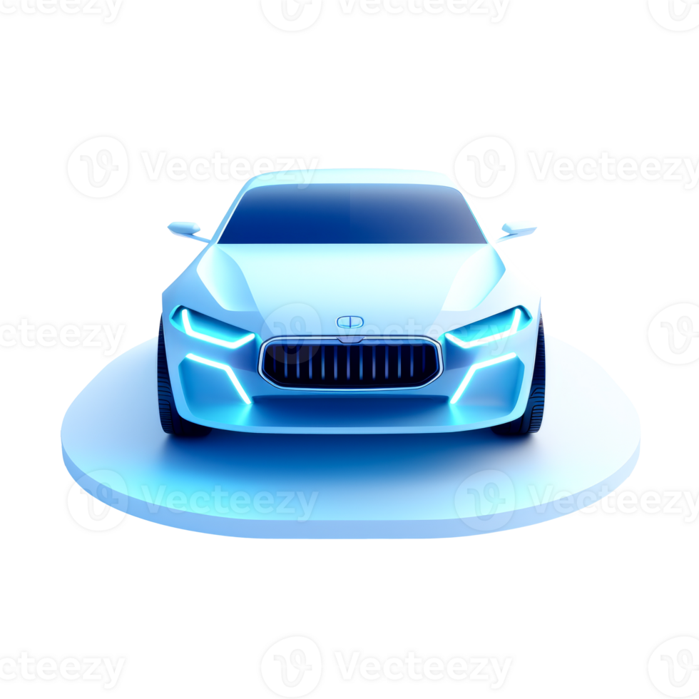 AI generated Sleek blue car illustration with a futuristic design, isolated on a transparent background, PNG. Ideal for modern automotive concepts. png