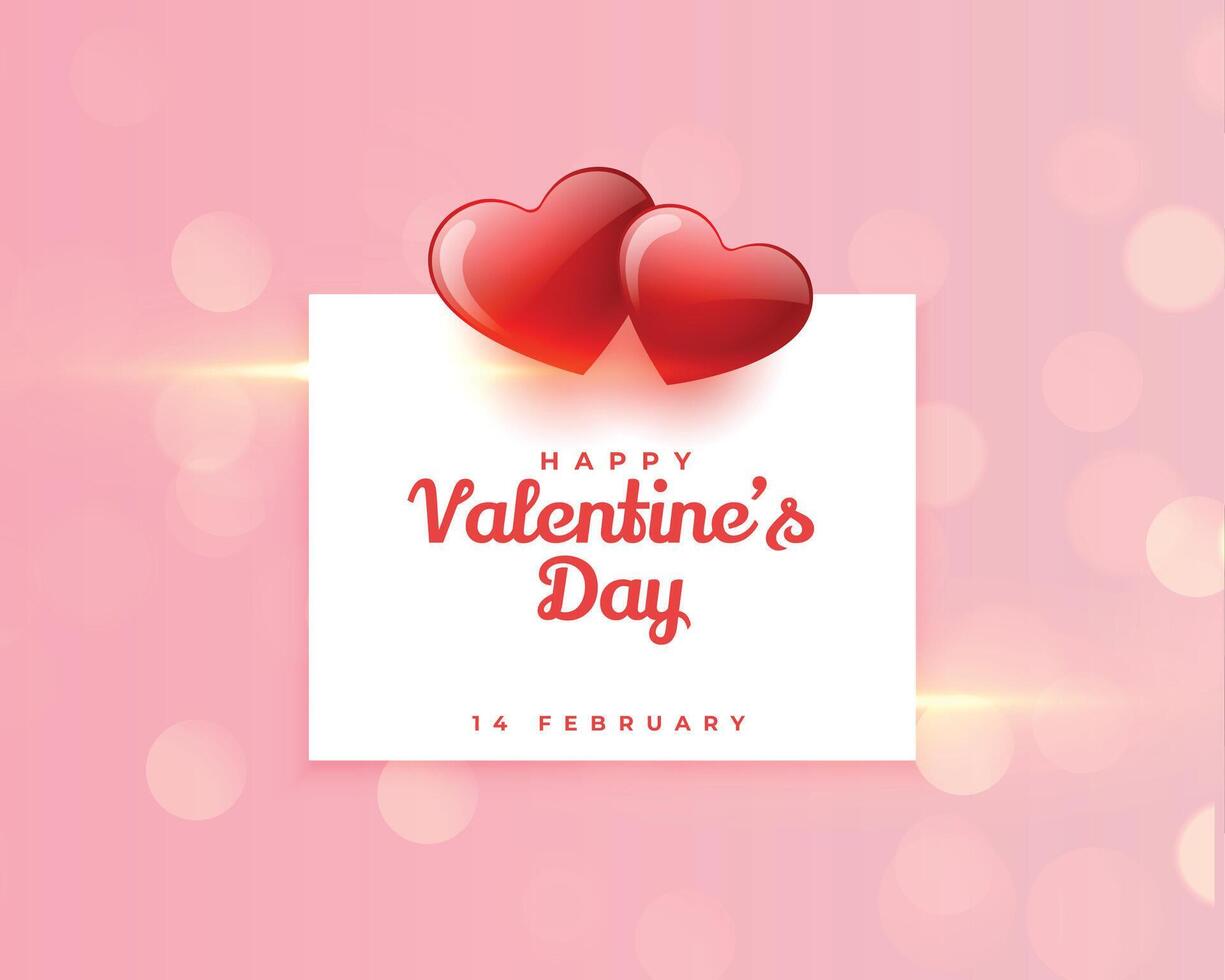 beautiful valentines day greeting card design vector