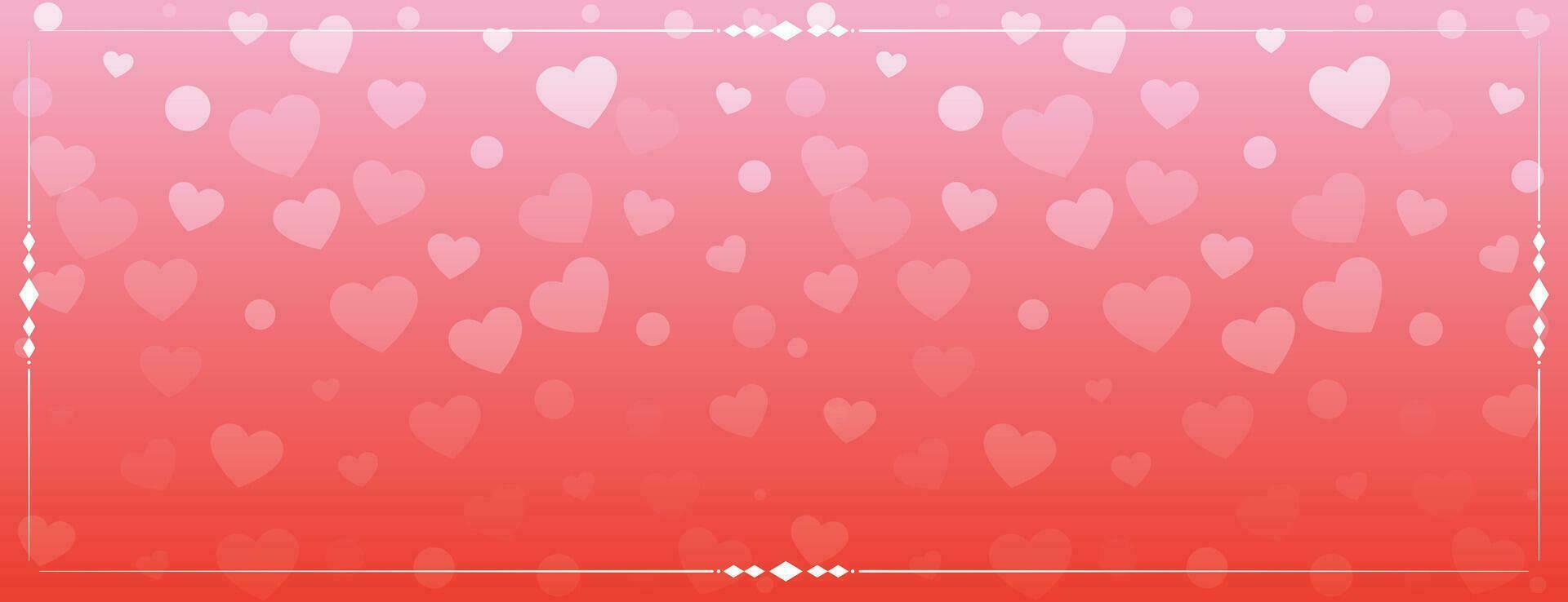 shiny hearts pattern banner design vector