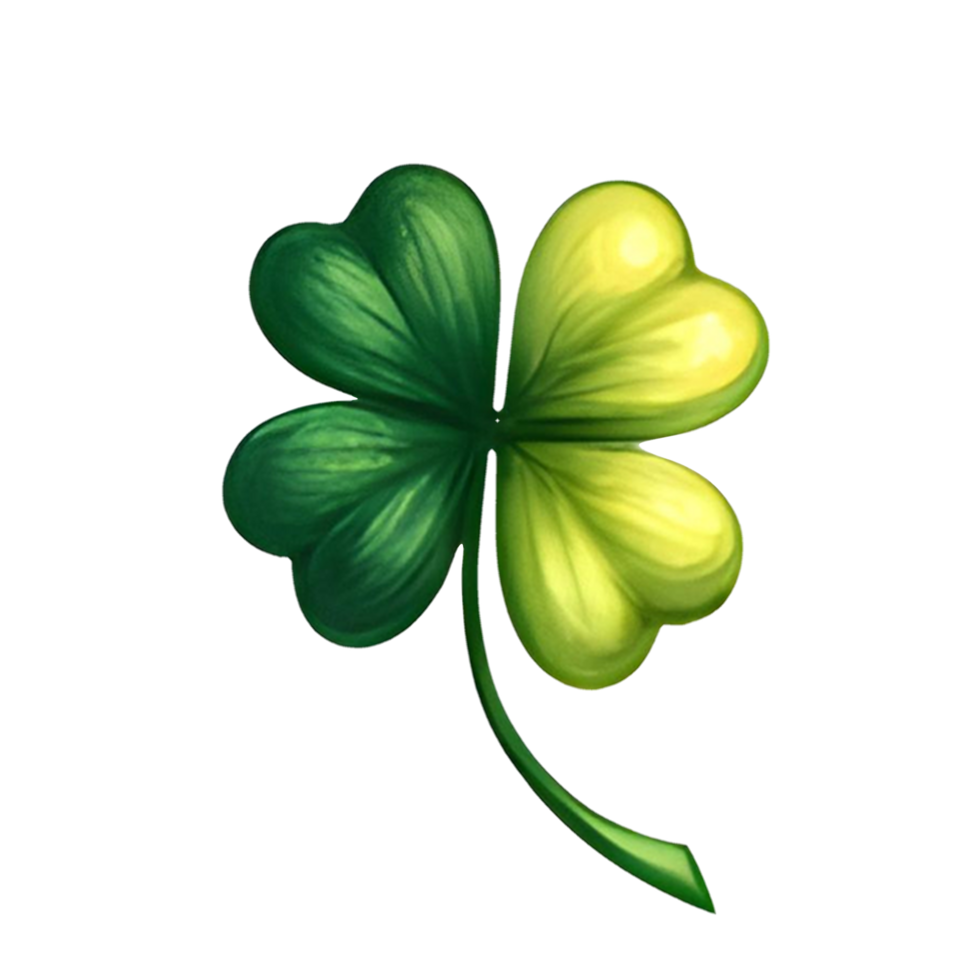 AI generated Clover leaves St. Patrick's Day Element Watercolor Clipart, shamrock drawing png