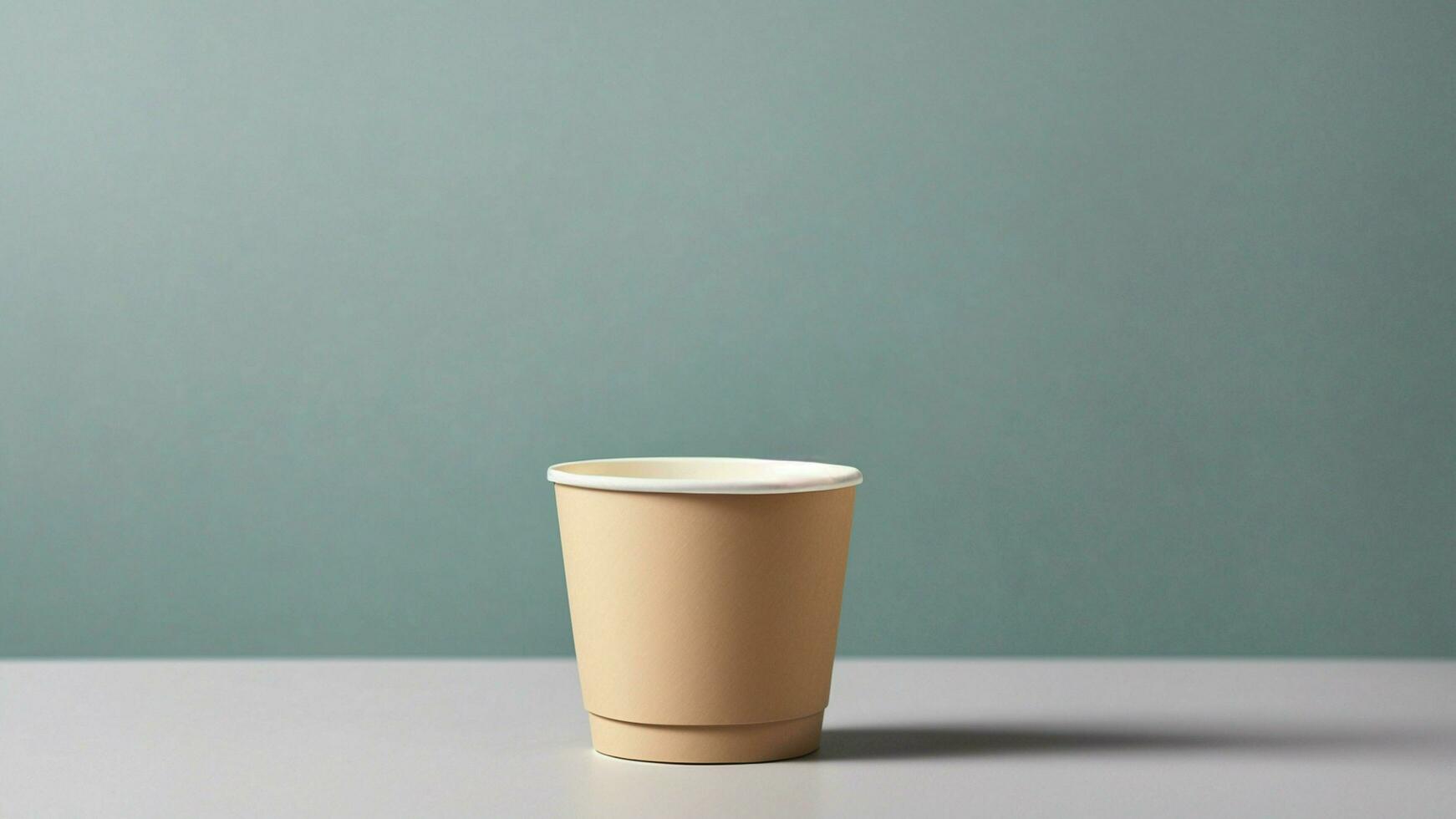 ai generado abrazo el belleza de minimalismo en café papel taza imagen Seleccione un sereno y calmante sólido antecedentes a enfatizar el limpiar líneas y formar de el taza foto