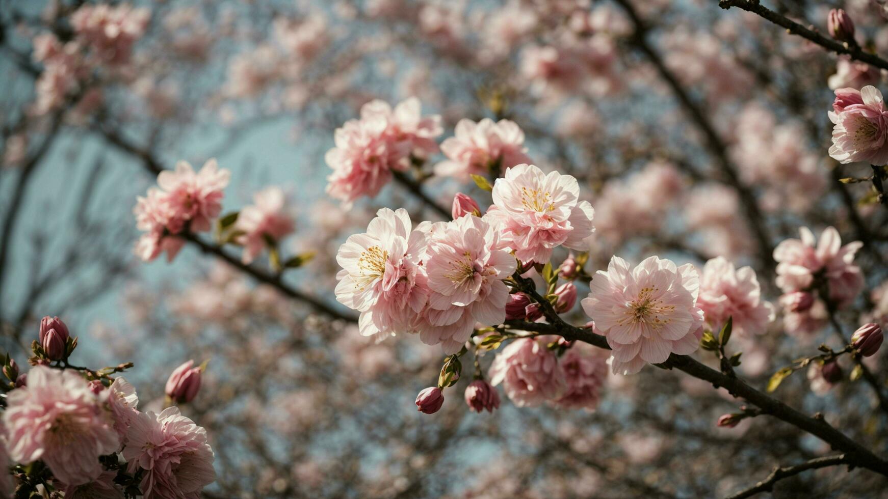 ai generado un foto ese capturas el sutil señales de primavera, tal como brotes en árboles, emergente hojas, o un amable brisa susurro mediante cierne ramas